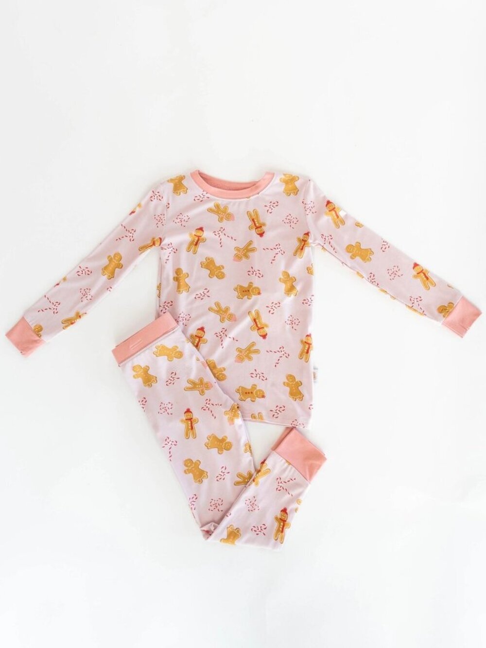 Toast + Jams Bamboo Pajamas 5/6 | Pink Gingerbread Kids 2-Piece Set NWT